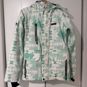 DC Mint Green and White Ski Jacket